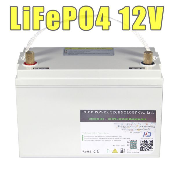 

12v 100ah lifepo4 200ah ip68 waterproof rechargeable battery 12.8v storage solar led lamp 12v lifepo4