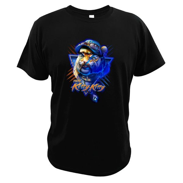 

here kitty kitty parody tiger king carole baskin joe exotic rocky cool style digital print casual eu size t-shirt