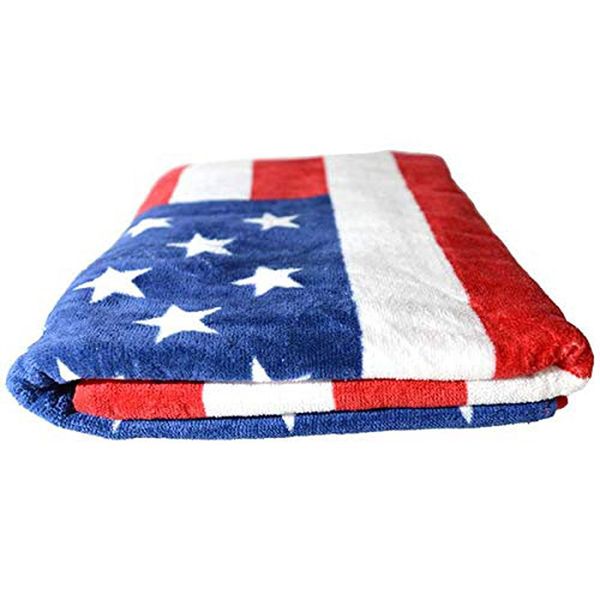 Fashion Quick Drycolorful Towels Bath Towel Independence Day American Flag Beach soft Towel 100% Cotton Plush