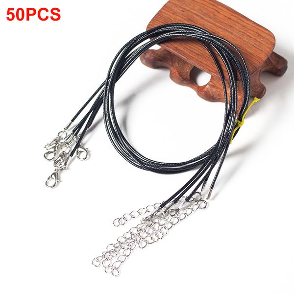 

50pcs/set mixed colorful necklace rope with lobster clasps plaited cords unisex