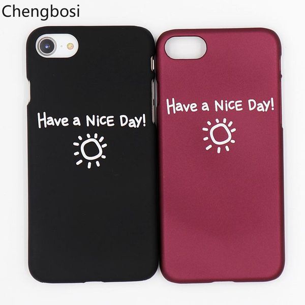 

cgjxskorea simple literary creative letter phone cases for iphone 6 6s 78 plus pc couple lovers matte back cover phone accessories
