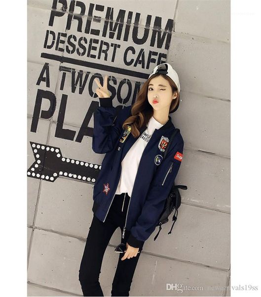 

fashion applique printed coat womens casual solid color outerwear womens designer jacket, Black;brown
