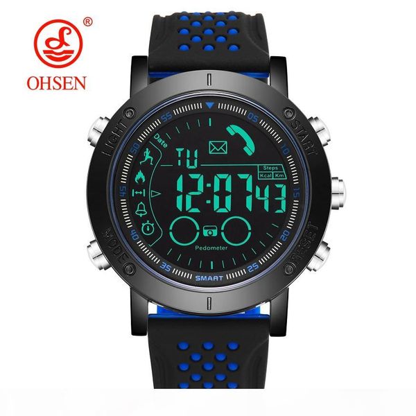

ohsen men smart wristwatch pedometers bluetooth call reminder alarm satch fashion blue outdoor watch for ios android system, Slivery;brown