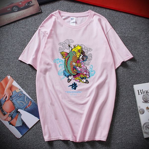 

camisetas hombre 2019 harajuku майка street мужской японский tshirt женщины и рыбы лето хлопка с коротким рукавом футболки hipster