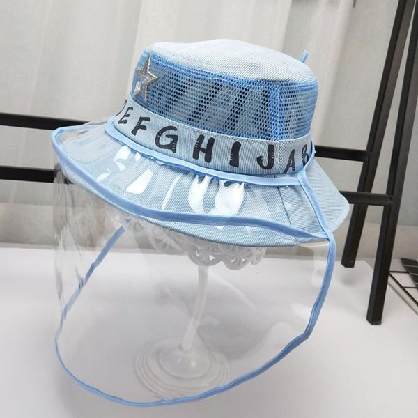 

2020 kids protective hat anti-spitting dustproof cover child fisherman cap boys girls safe hat drop shopping w4, Blue;gray