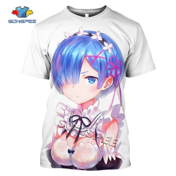 

re:zero ram and rem 3d anime summer street wear men 3d print shirts hentai aesthetic funny men clothing