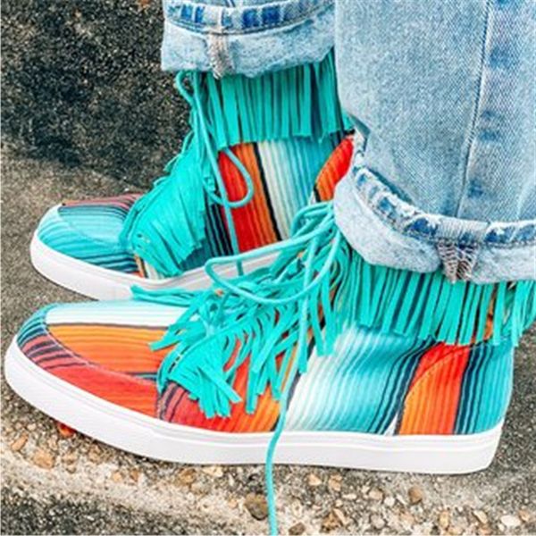 

autumn women ankle boots rainbow sewing ladies casual tassel low heel female shoes 2020 comfortable flock woman fashion footwear, Black