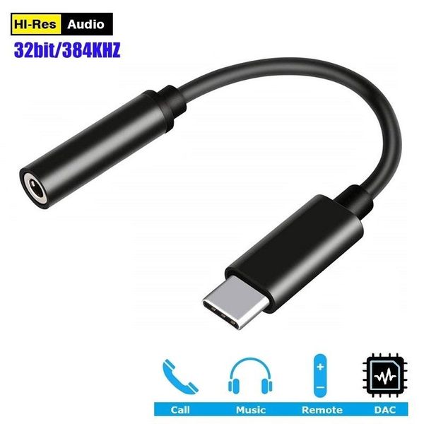 

cgjxstype c 3 .5 jack earphone usb c to 3 .5mm aux digital audio adapter dac 32bits /384khz for pixel 3 /3xl mate 20 p30 oneplus 7 xiaomi t2