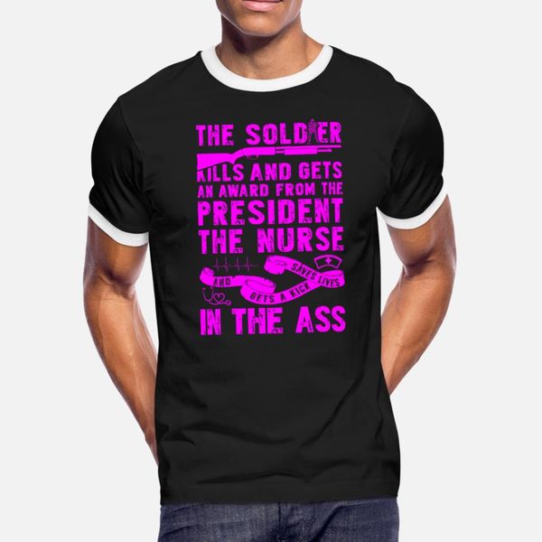 

the soldier kills gets an award nurse get asskick t shirt men printed short sleeve o neck letters sunlight building spring letters shirt
