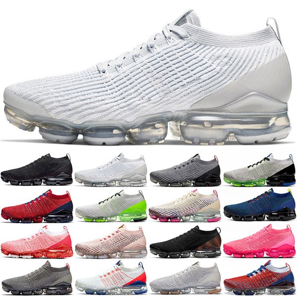 

fly 3.0 tn men women knit running shoes mens trainers pure platinum triple pink mens sports shoes sneakers size 36-45
