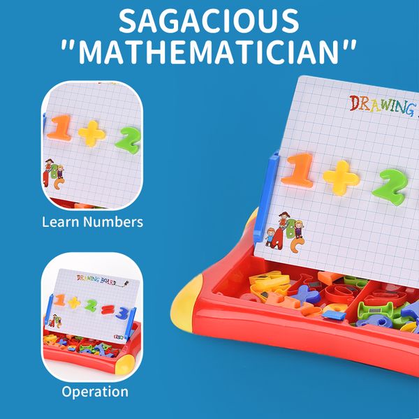 

kid toy 2 in 1 magnetic writing & drawing board case early teaching & education learning toy for baby wholesale