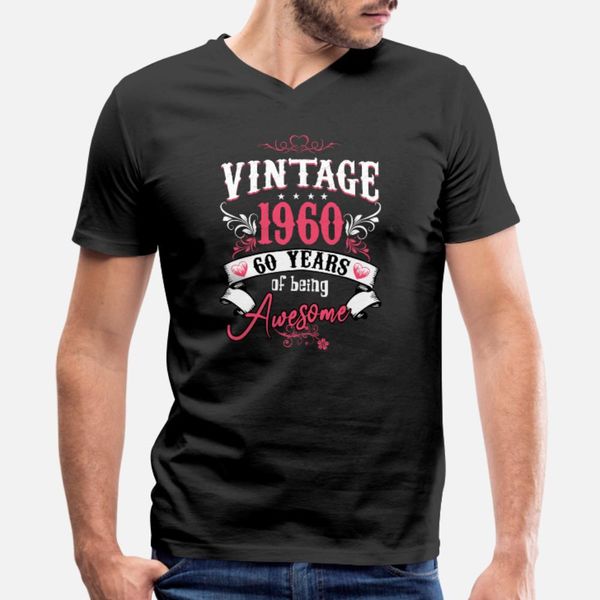 

vintage 1960 60 years of being awesome t shirt men character 100% cotton euro size s-3xl pattern sunlight basic summer normal shirt