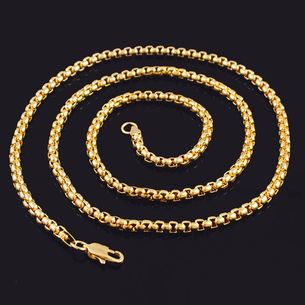 

amumiu gold color fashion chain necklace stainless steel men women jewelry new party gift hn563, Silver