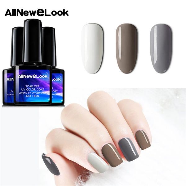 

allnewelook grey gel nail polish uv gelpolish uv led lamp gel nail polish grey color art design nails soak off, Red;pink