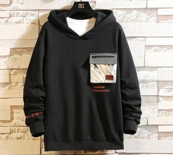 

long sleeve letter print sweatshirts male clothing mens designer crew neck hoodies zipper pocket hooded pullovers, Black