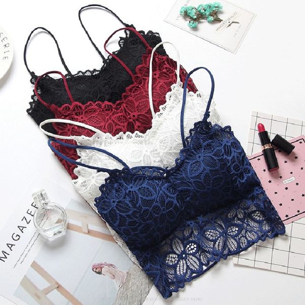

bra women lace bralette lingerie underwear wireless padded seamless bras for women, Red;black