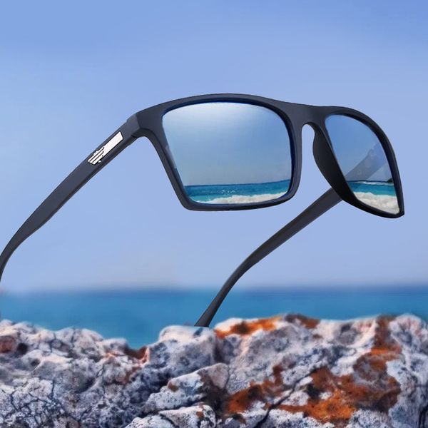 

new arrival 2020 futuristic sunglasses men women polarized rectangle driving glasses polaroid mens active sun glasses oculos, White;black