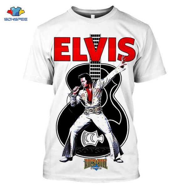 

popular singer elvis presley king of rock summer short-sleeve homme gym 3d print shirts horror horror graphic men clothing