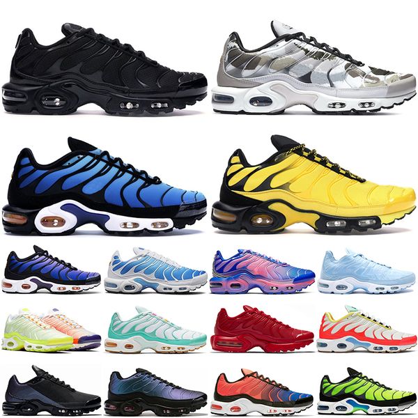 

2020 mens tn plus se running shoes triple black white hyper royal blue brushstroke camo men women trainers runner sports sneakers