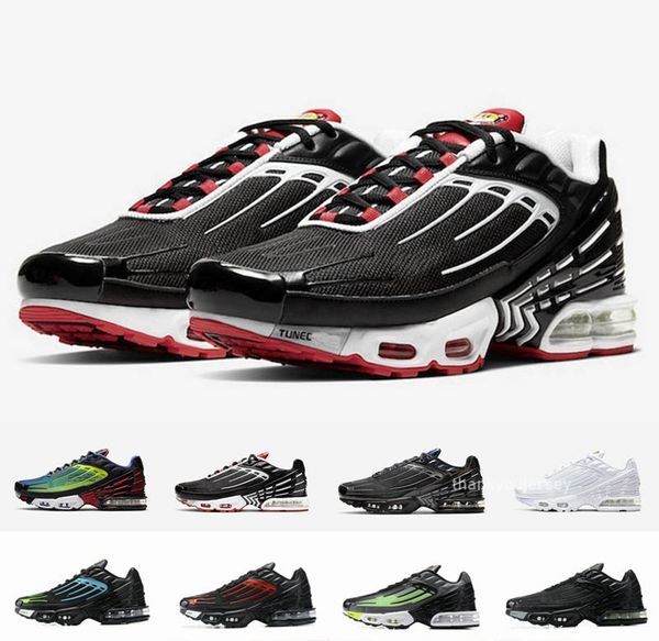 

2020 new quality tn plus se iii 3 tuned ultra mens running shoes triple white black hyper blue green women trainers cushion sneakers