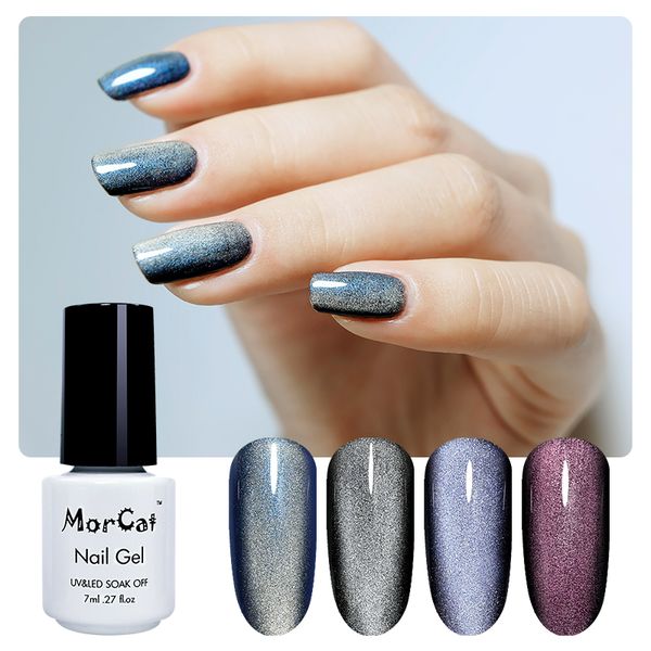 

morcat gel nail polish 5d cat eye uv nail gel polish chameleon magentic gellak varnish need magnet stick semi permanent led, Red;pink