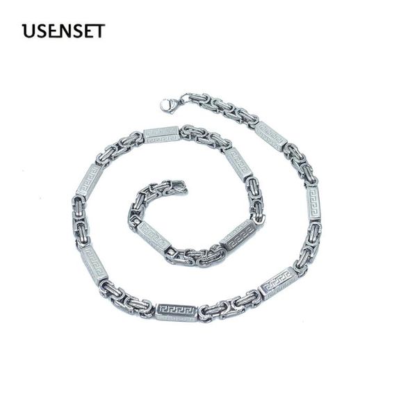 

byzantine necklace for men long link chains 304 stainless steel new style jewelry square decorations 24 inches, Silver