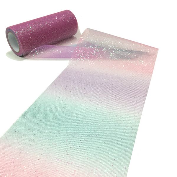 

10yard rainbow glitter wedding decoration sequin crystal diy craft tulle roll