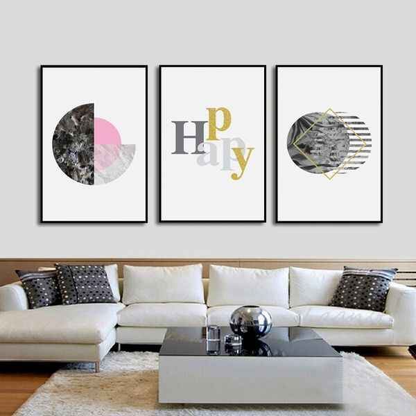 

geometric letters of home decoration abstract canvas painting nordic minimalist wind living room wall hanging picture frameless