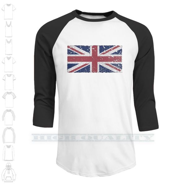 

vintage look union jack flag of great britain custom design print for men women cotton new cool tee t shirt big