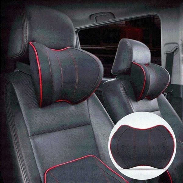 

car headrest neck pillow for seat chair in auto memory foam cotton cushion fabric cover soft head rest travel office support