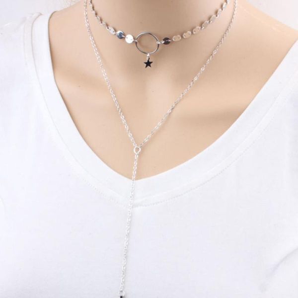 

1pc impressive pendant adorable neck decoration tassel necklace for party women lady, Silver