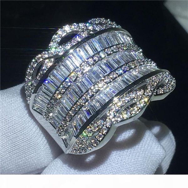 

handmade ценного кольца t форма diamong cz камень 925 серебряной свадьба обручального кольца группы для женщин мужчин finger подарка ювелирн, Slivery;golden
