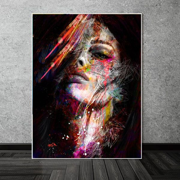 

abstract graffiti art wall paintings print on canvas pop art canvas prints modern girls oil paintings for living room wall decor