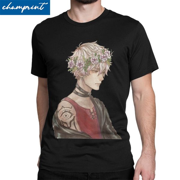 

mystic messenger 707 men's t shirt mm bg otome game vintage tees short sleeve crew neck t-shirts 100% cotton 4xl 5xl 6xl