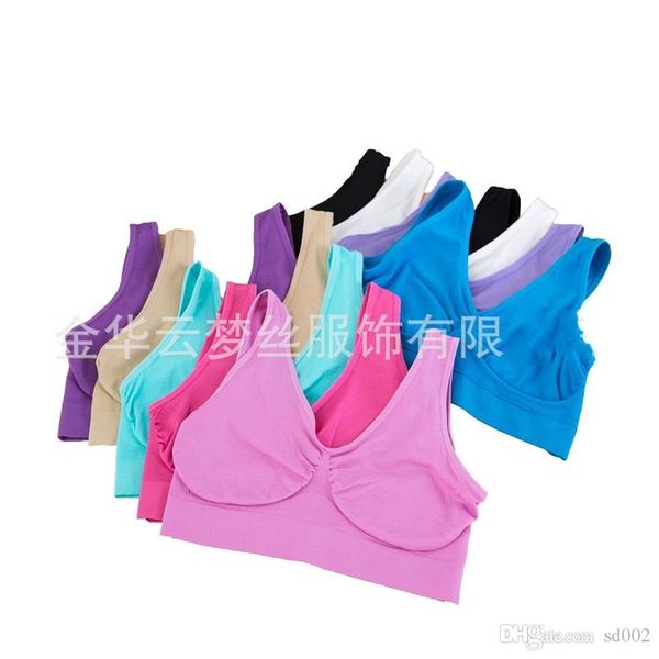 

sexry slim bra pure color stretcn 6 size sport underwears comfortable mini vest for women girls selling 5 8ym e19