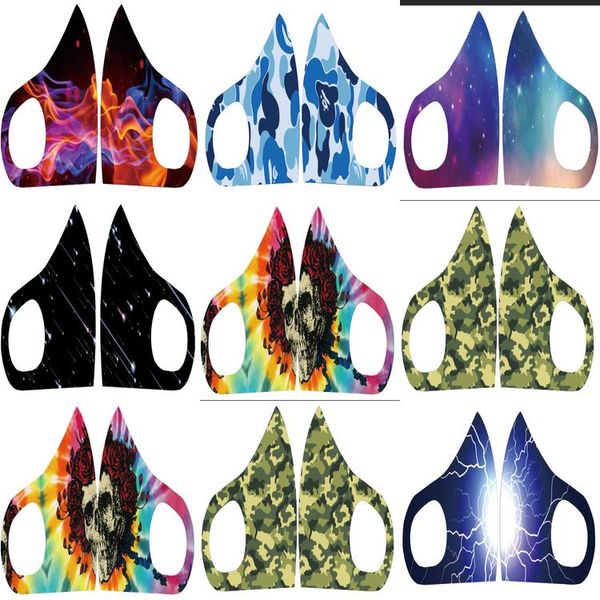 

camuflaje tie dye mask camo azul maschera green galassia camo cotton green de mascara mask biohd beidiensport, Black