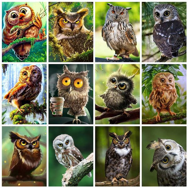

evershine diamond painting owl full square mosaic embroidery animals picture of rhinestones cross stitch kit home decoration