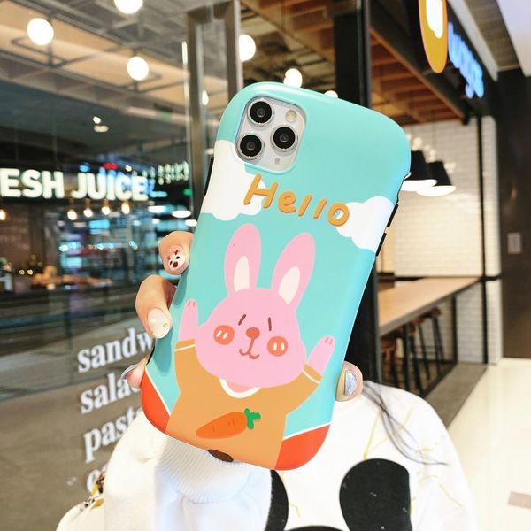 

cgjxsmytoto lion rabbit anti falling small rough waist shell frosted for iphone 11 11pro max x xr xs max 8 7 plus