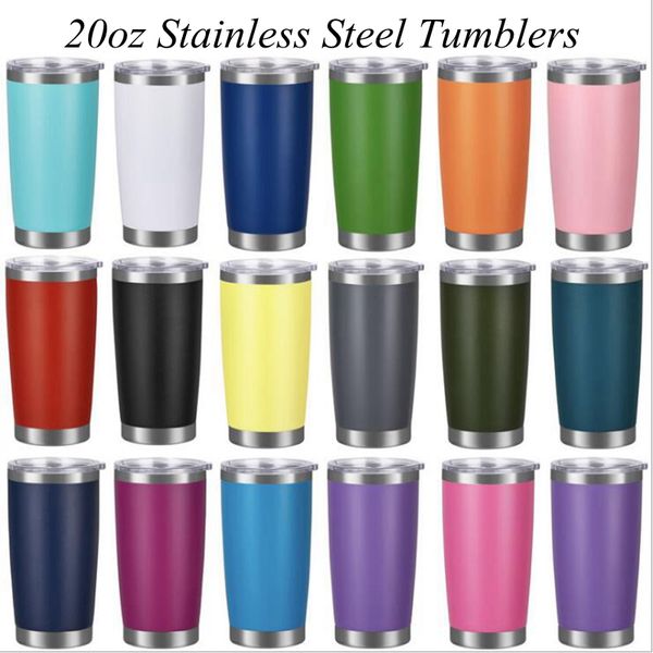

18styles 20oz stainless steel tumblers with lid and straw egg cups wine beer travel vacuum large capacity ice mug with sea shipping yya452