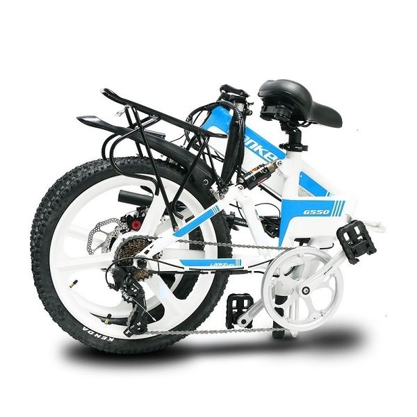 

folding e bike 20 inch g550-s electric bicycle with 48v 13ah with lithium-ion battery, Silver;blue