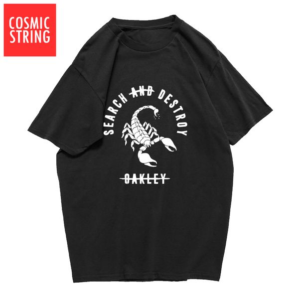

cosmic string 100% cotton cool scorpion print men t shirt casual short sleeve summer loose tshirt o-neck t-shirt tee shirts