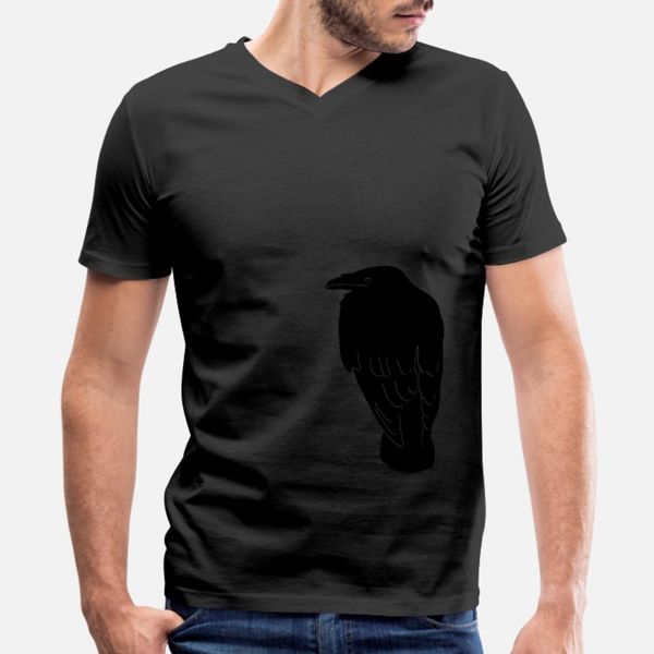 

raven crow gothic bird wings dark fly t shirt men designs short sleeve o neck clothes anti-wrinkle basic summer pictures shirt