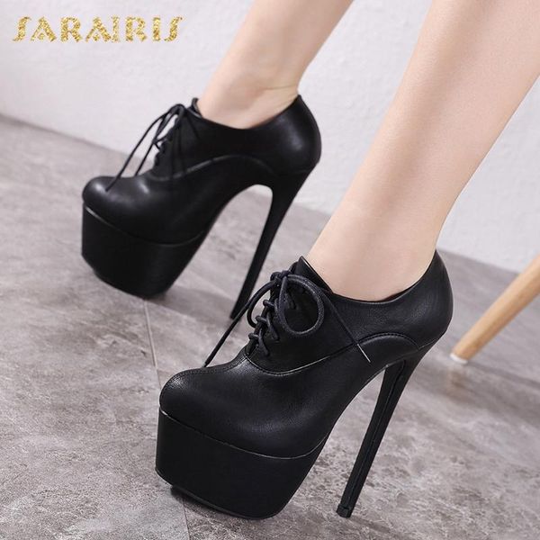 

lapolaka 2020 new fashion thin high heels shoes ladies pumps female lace up platform dressing fetish boots woman shoes, Black