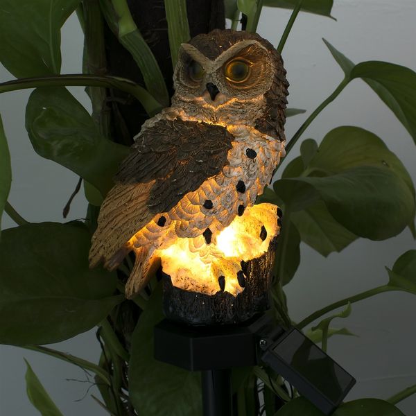 

Solar Owl Landscape Energy Saving Outdoor Light Waterproof Solar LED For Garden Square decoration Light Brown