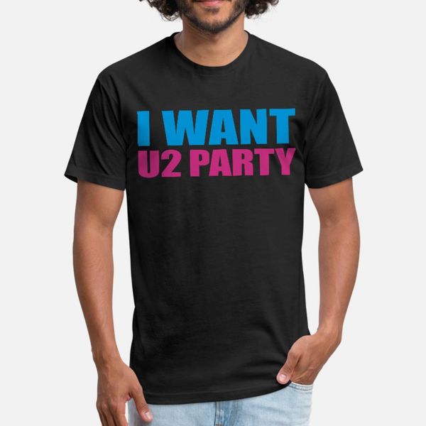 

i want u2 party t shirt men fitness cotton plus size 3xl letter fitness building summer style leisure shirt