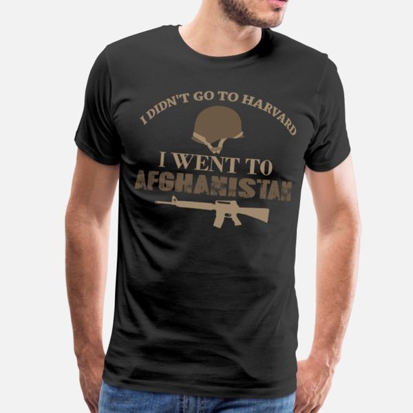 

afghanistan veteran i didn't go to harvard i wen t shirt men custom tee shirt round neck novelty famous building summer style pattern s