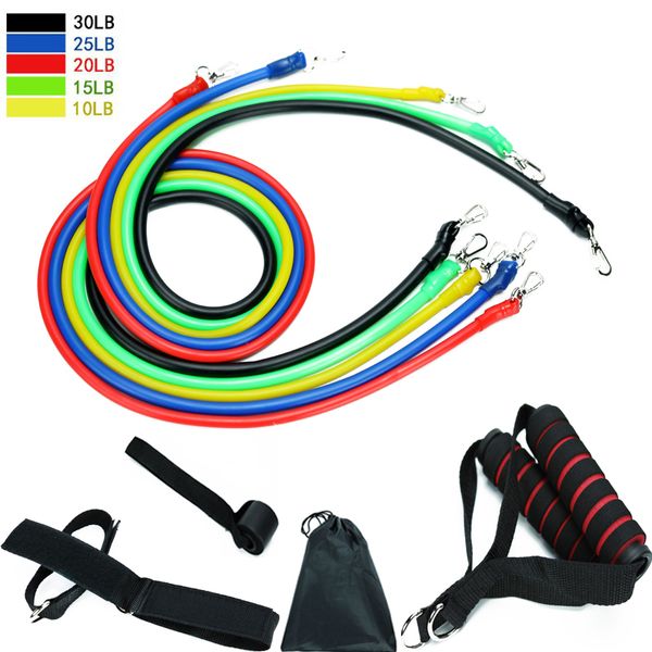 

11 pcs set pull rope fitness exercises resistance band yoga rubber tubes pedal body stretch training home workout gyms expander