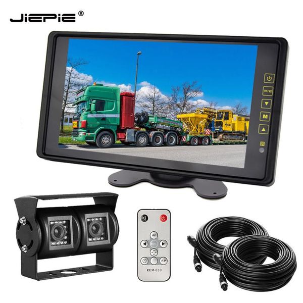 

9 inch dual lens reverse camera monitor system truck backup night vision camera 9 inch mirror reverse monitor for bus trucks car