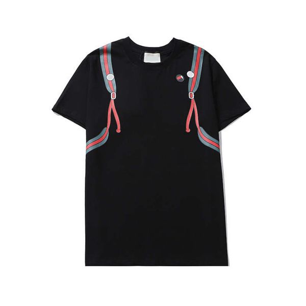 

20ss мужская футболка summer casual mens сыпучие тройники ремень сумка printed дышащая вокруг шеи короткие рукава одежды азиатский размер s, White;black