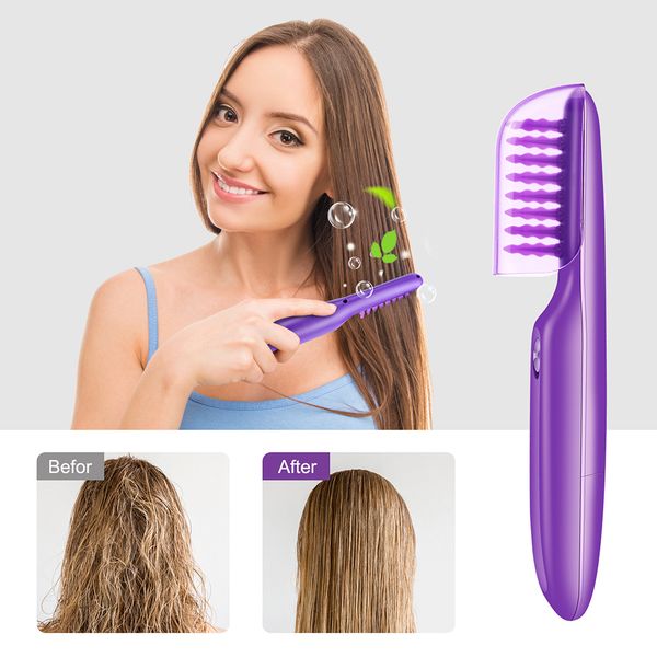 

curly brush detangle knots brush hair wet hair electric and detangling for scalp massage men loosen dry women comb qihko hairclippersstore, Silver